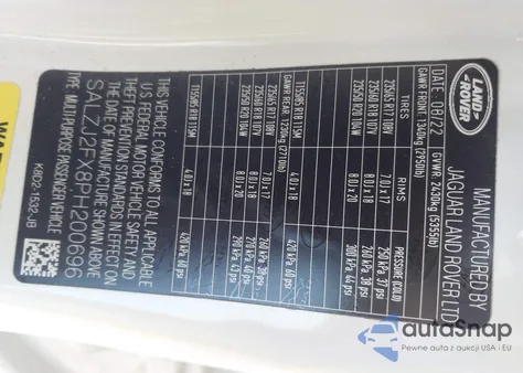 2023 Land Rover Range Rover Evoque S из США, поврежденный, VIN SALZJ2FX8PH200696